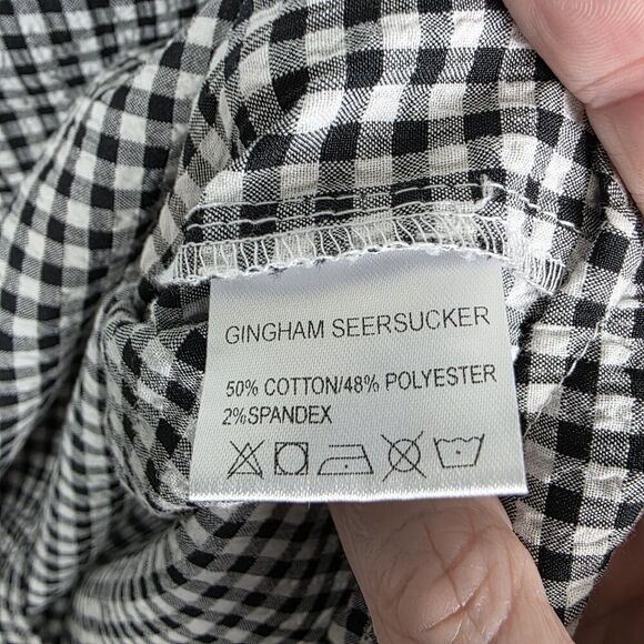 TAYLOR TILLMAN Carolina Top in Black Gingham Ruffle Flutter Sleeves Size Large - Picture 3 of 5